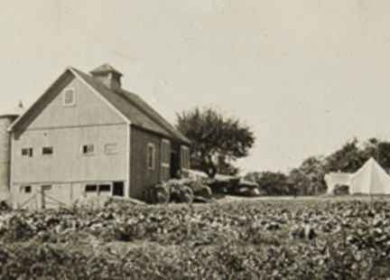 A house surrounded by farmland